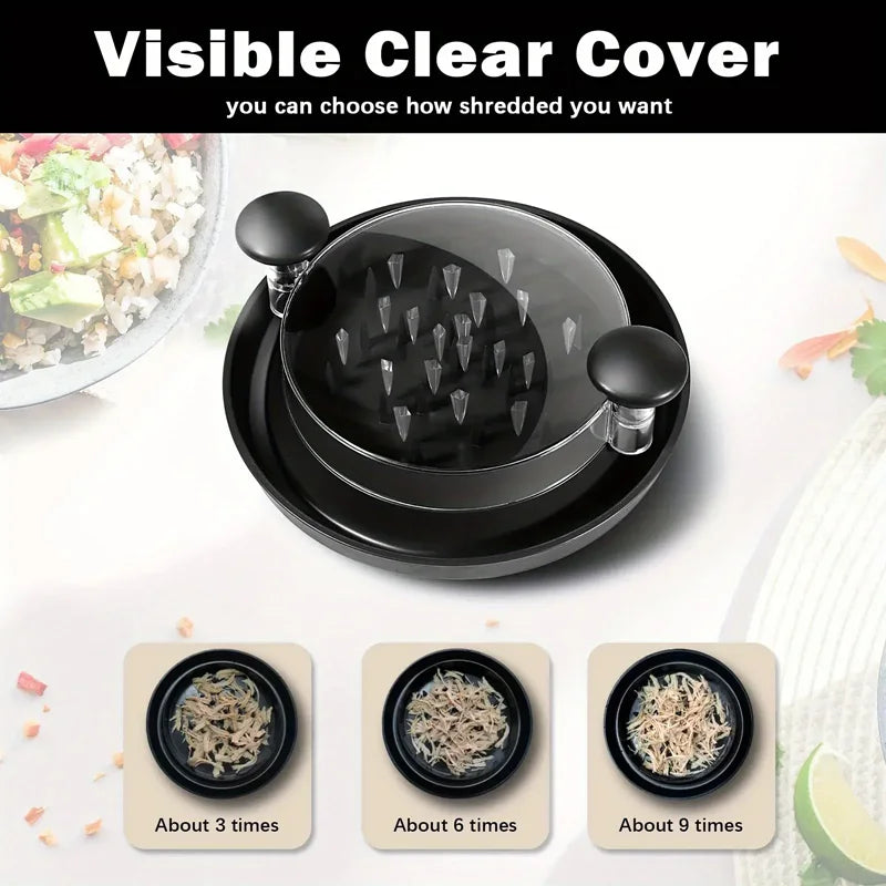 Large Chicken Breast Shredder Tool Visible Lid Meat Grinder for Chopping Chicken Beef Cabbage Vegetables Rotating Kitchen Tool