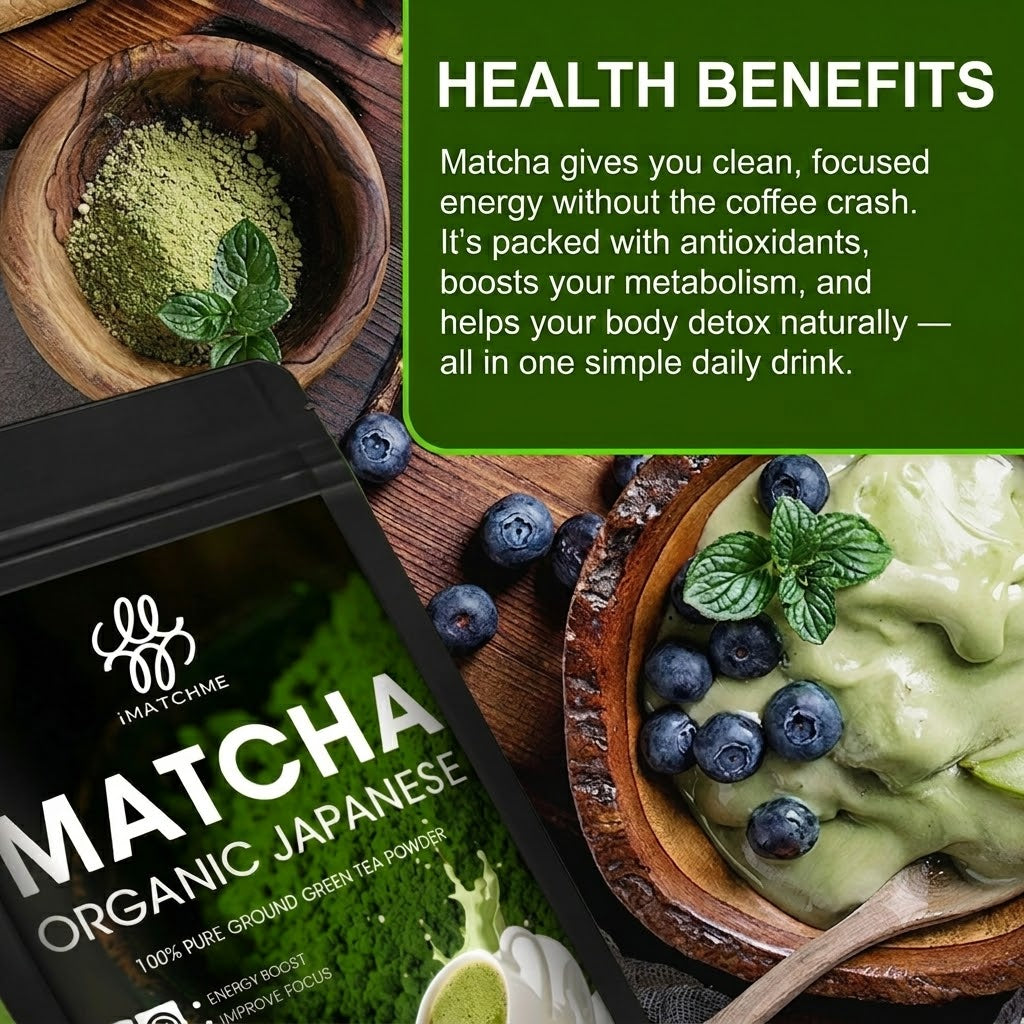Organic Matcha Supplement - Daily Wellness Formula for Energy, Immunity & Digestive Health